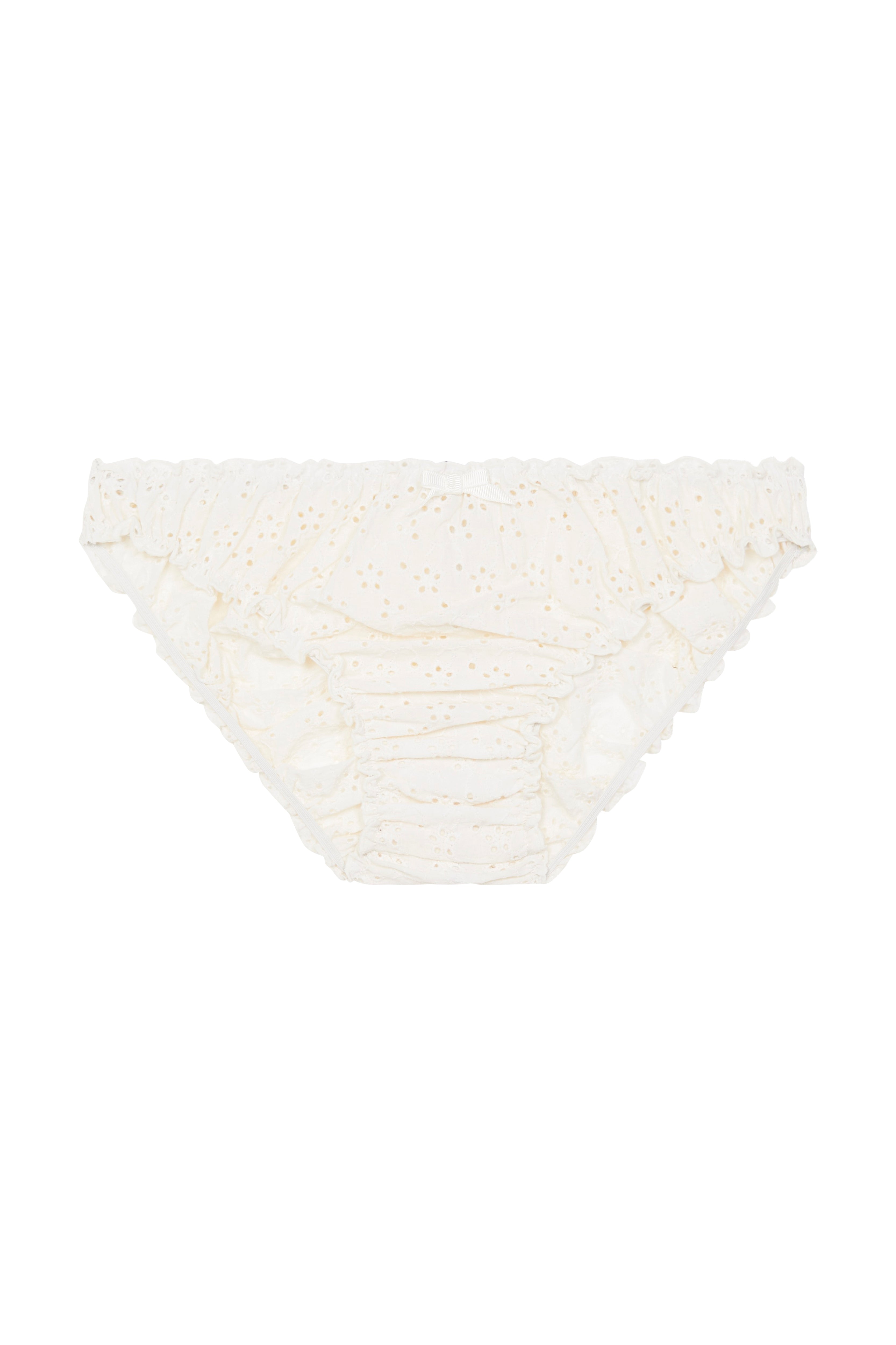 Broderie anglaise ruffle knickers in ivory