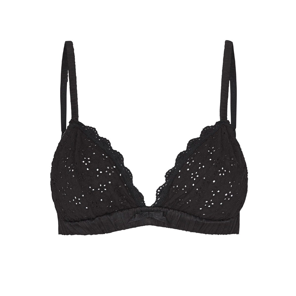 Broderie anglaise bralette with silk