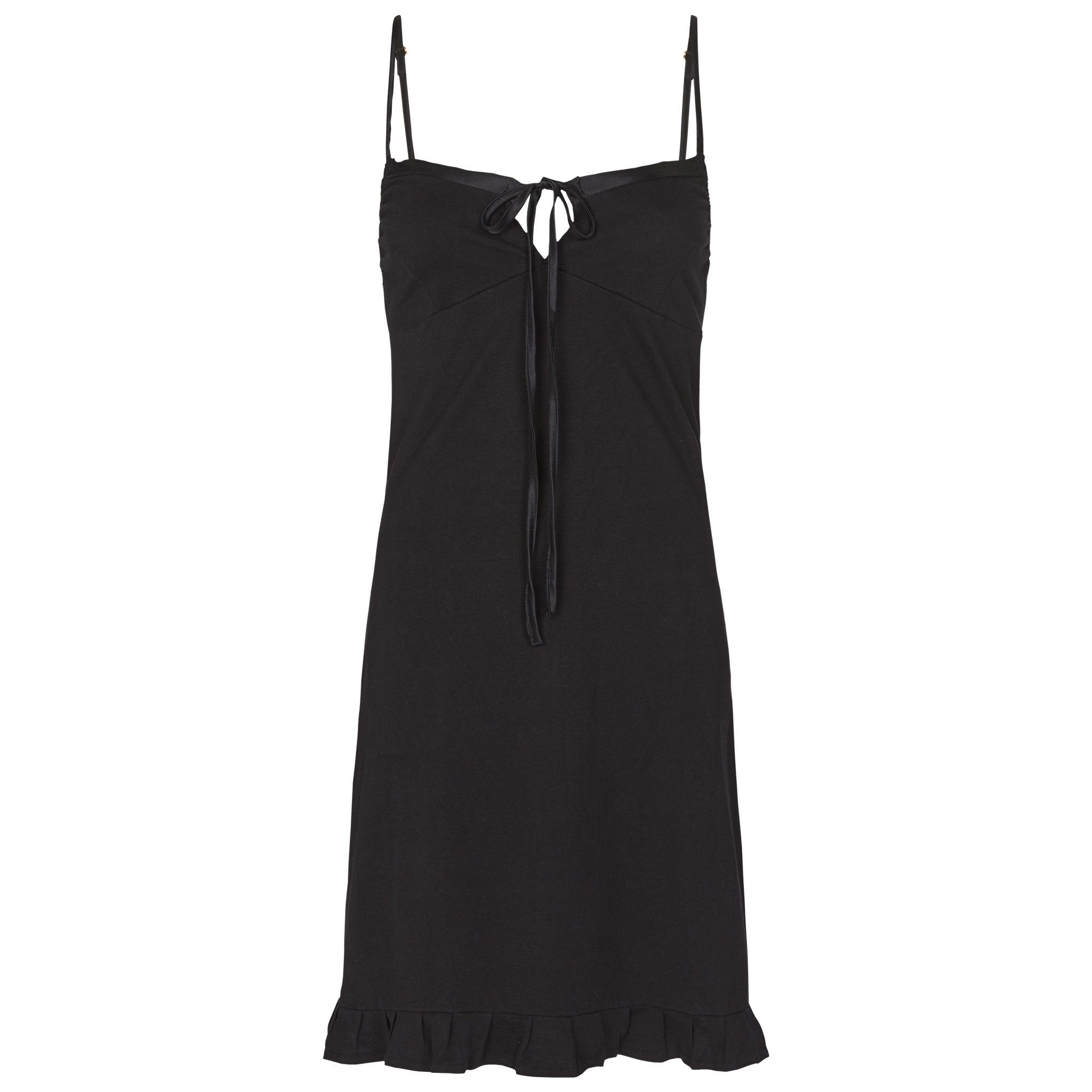 Marion organic slip with silk trim in black