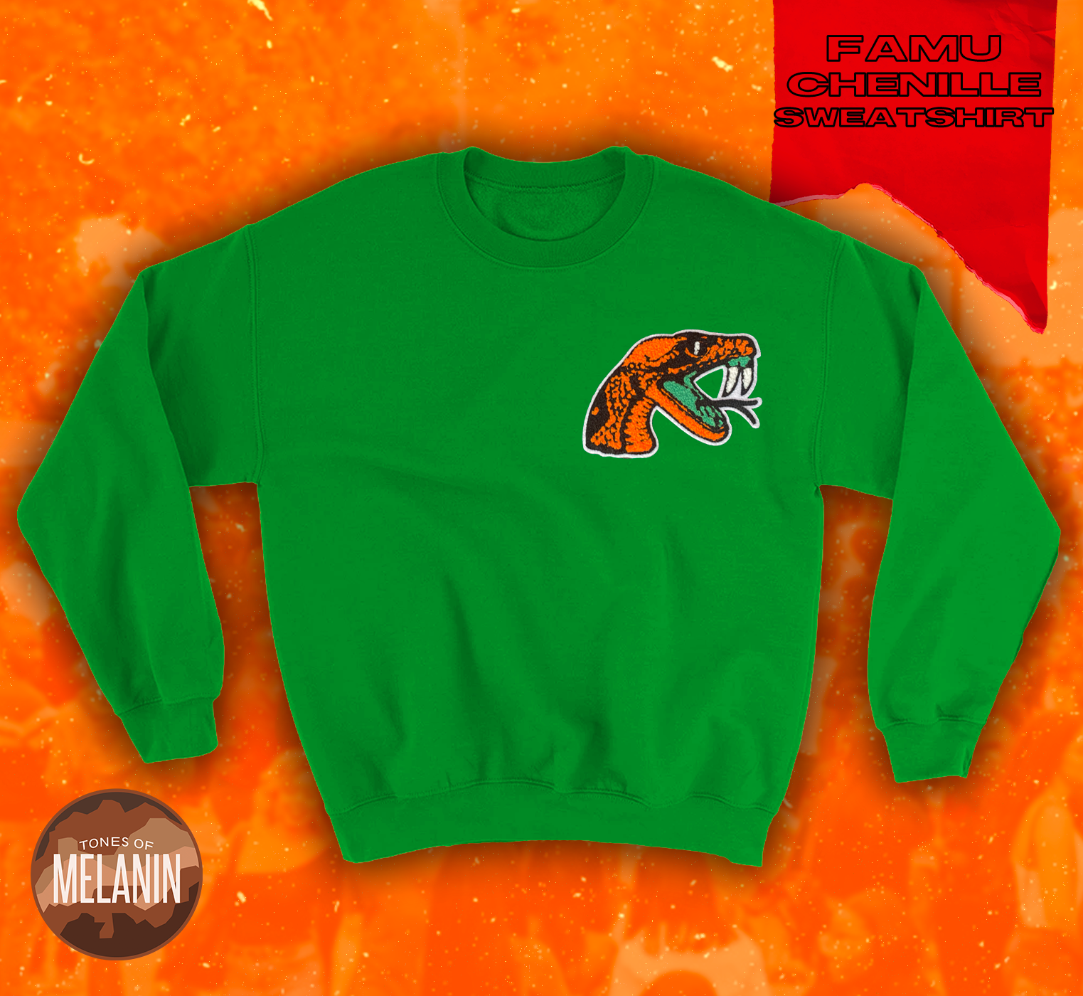 Green Rattler Chenille Sweatshirt