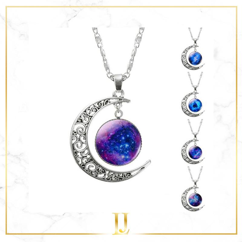 Glass Galaxy Pendant Necklace Jewelry