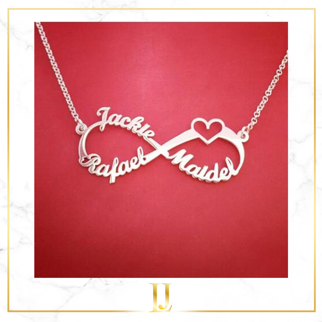 Personalized Heart Infinity Necklace