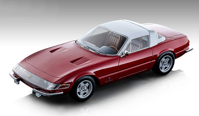 1969 Ferrari 365 GTB/4 Daytona Coupe Speciale Gloss Ferrari Red with White Top "Mythos Series" Limited Edition to 130 pieces Worldwide 1/18 Model Car by Tecnomodel