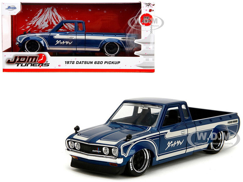 1972 Datsun 620 Pickup Truck Blue Metallic and Cream "JDM Tuners" Series 1/24 Diecast Model Car by Jada