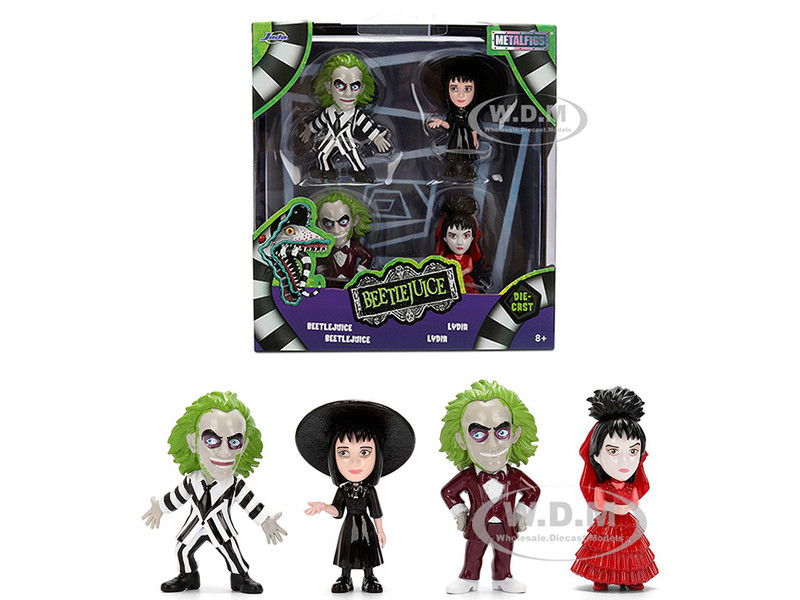 Set of 4 Diecast Figures "Beetlejuice" (1988) Movie "Metalfigs" Series by Jada