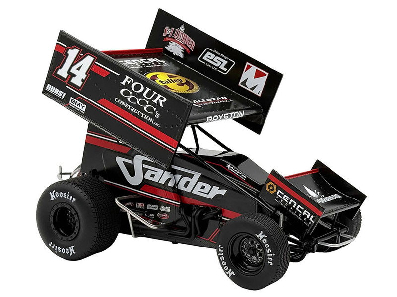 Winged Sprint Car #14 Spencer Bayston "Four CCCC's Construction - Sander" Jason Meyers Racing (2025) 1/18 Diecast Model Car by ACME