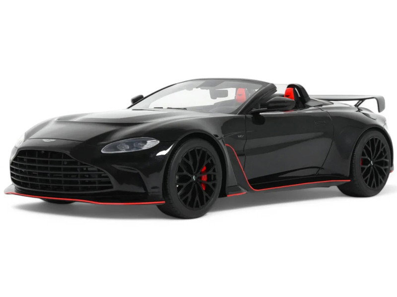 2023 Aston Martin V12 Vantage Roadster Onyx Black 1/18 Model Car by GT Spirit