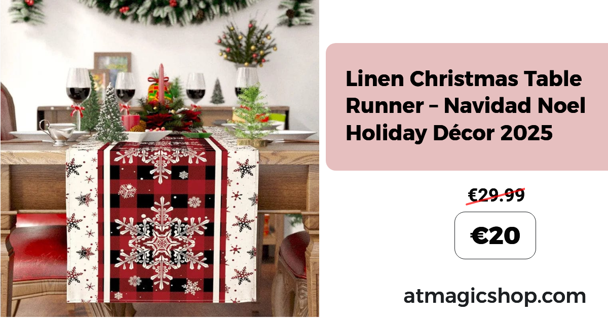 Runner da tavola natalizio in lino – Decorazioni natalizie Navidad Noe