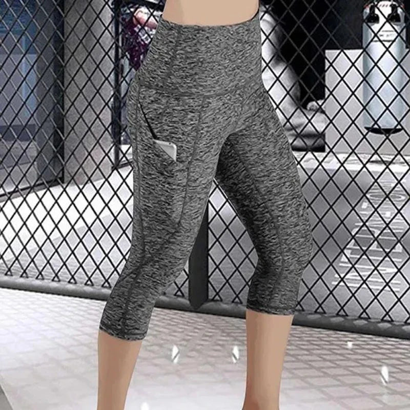 Womens Yoga Pocket Leggings - Fitness Running Tights