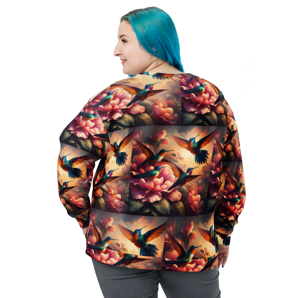 Multicolor Hummingbirds Unisex Sweatshirt by Gregg Acini Adoree Design
