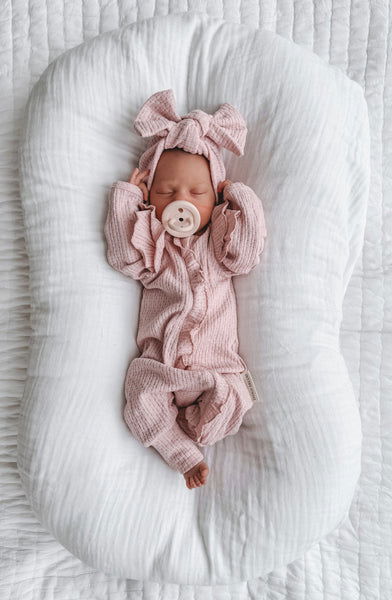 Rose Textured Ruffle Romper