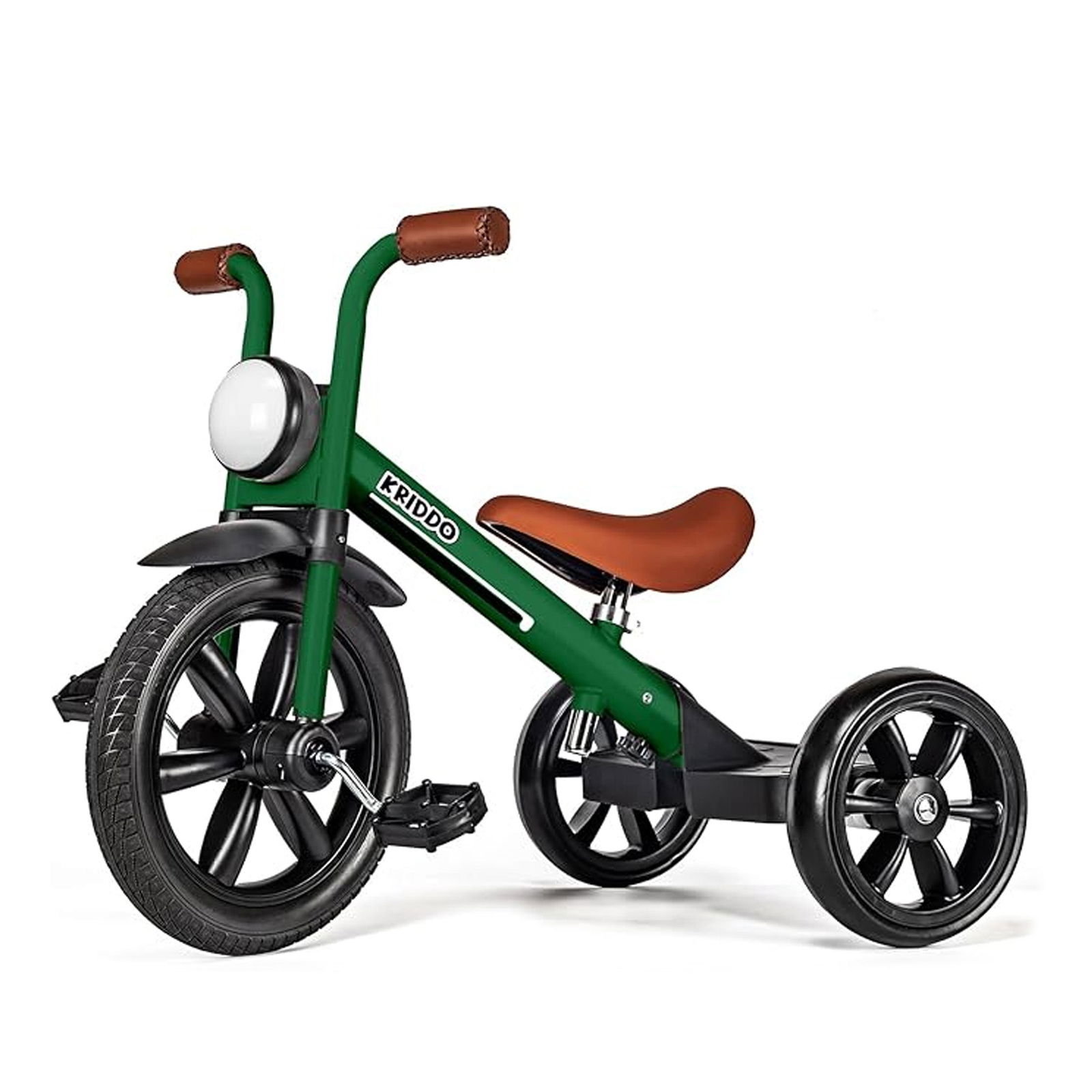 KRIDDO Kids Tricycle with Headlight and Removable Pedals for 2 to 5 Ye