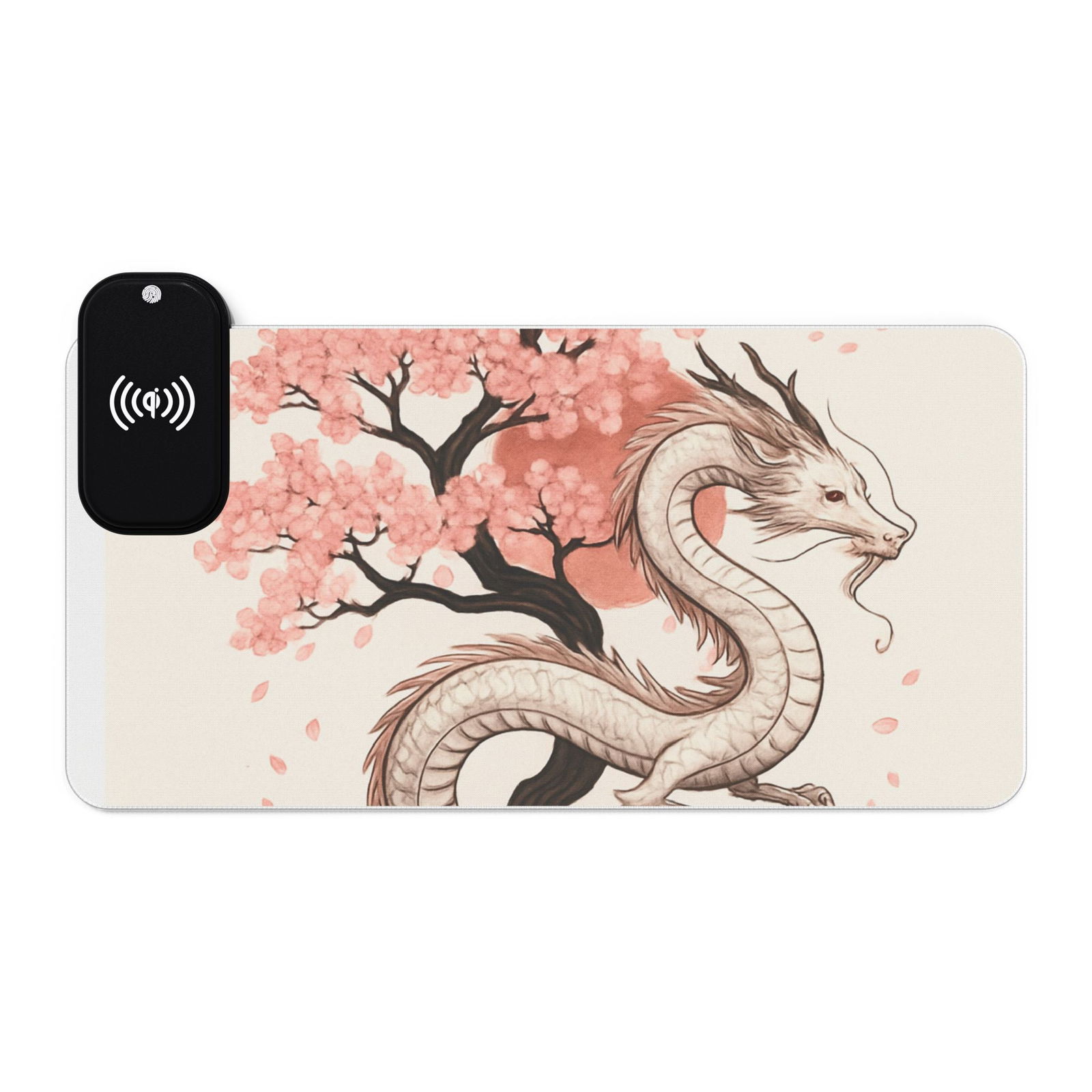 Illuminated Wireless Charging Gaming Mouse Pad, RGB Mood Lighting, Des