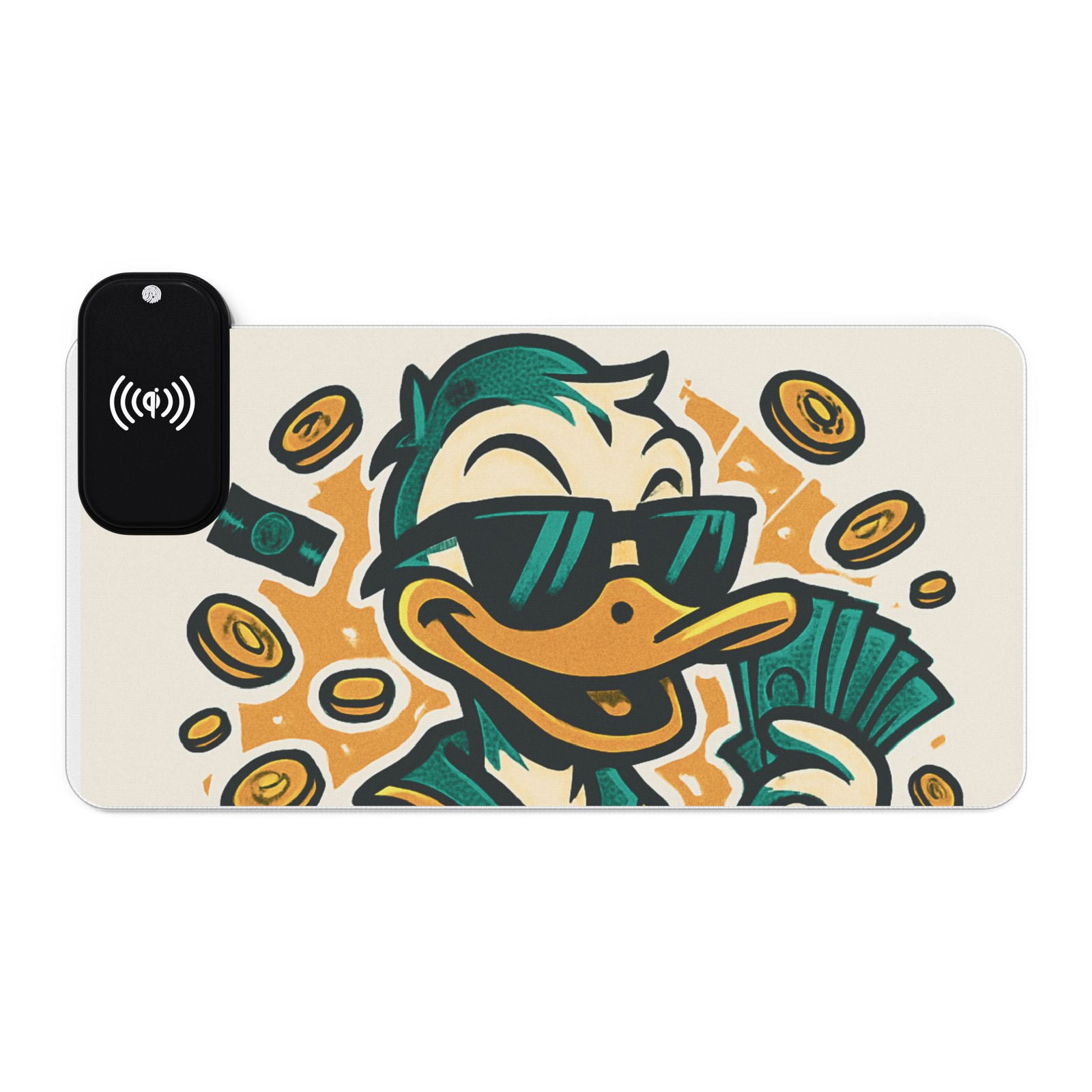 Gaming Mouse Pad with Wireless Charging - Funny Duck Design, Desk Acce