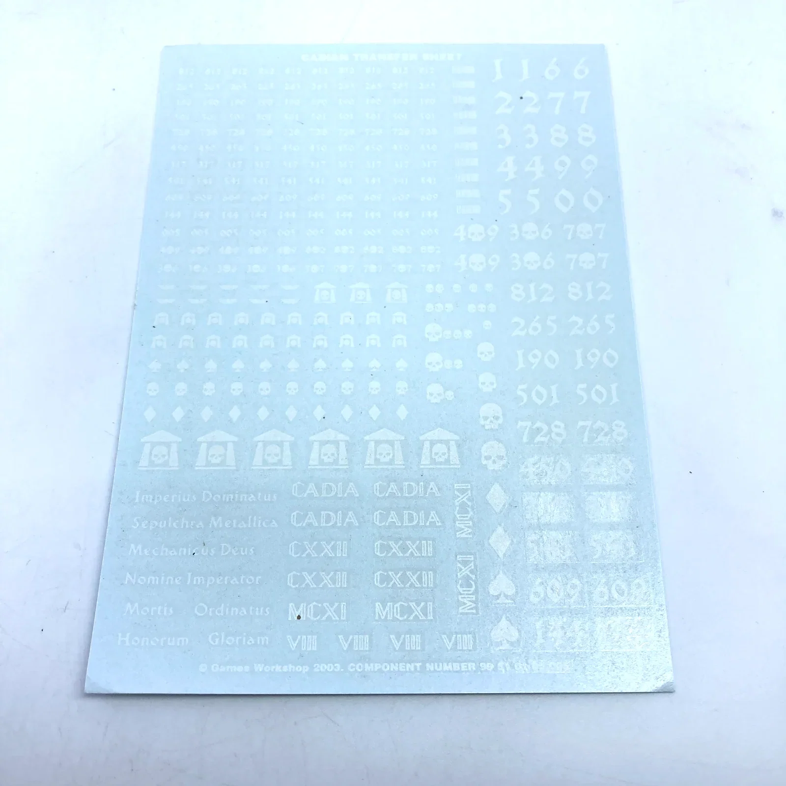Cadian Transfer Sheet - 2003 - Transfers & Accessories Warhammer 40K T