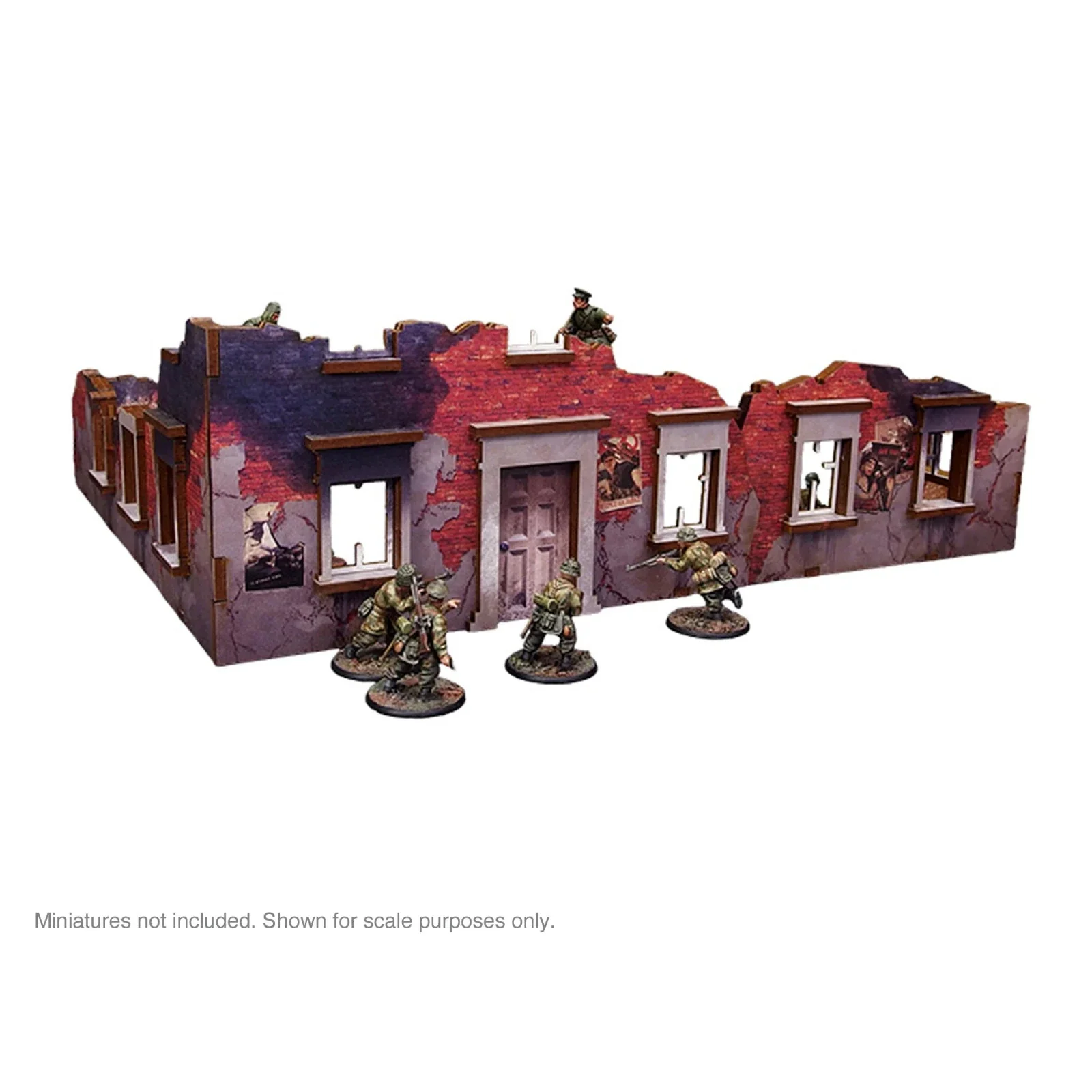 WW2 Stalingrad Ruined Building - Pre Painted MDF Scenery - Micro Art S