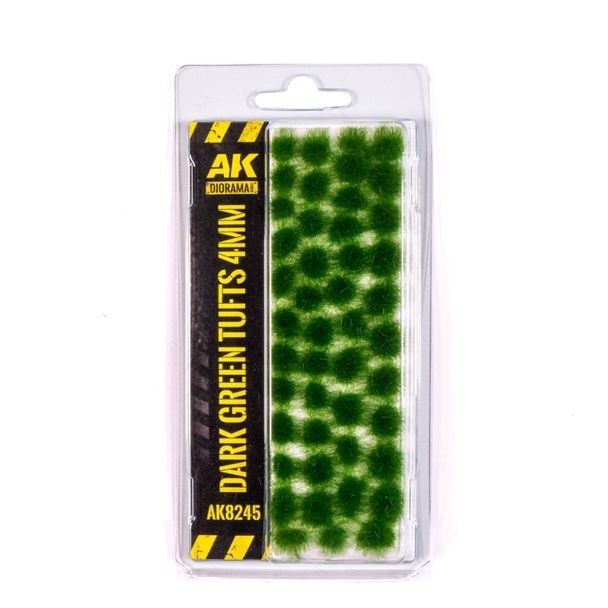 Dark Green Tufts 4mm - AK Interactive Diorama Model Basing - Brand New