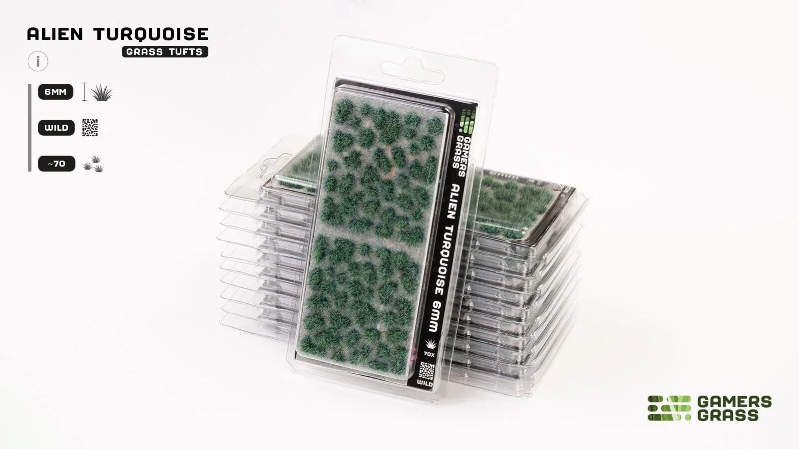 Alien Turquoise Grass Tufts 6mm - Model Basing - Gamers Grass