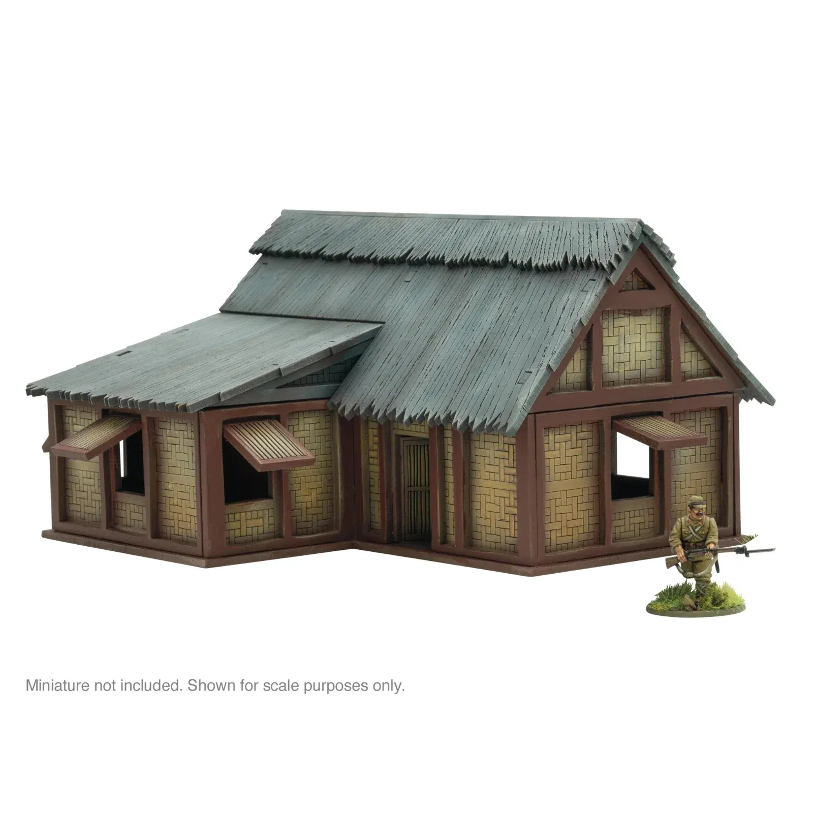 Pacific Theatre L Shaped building MDF Terrain - Bolt Action - Brand Ne
