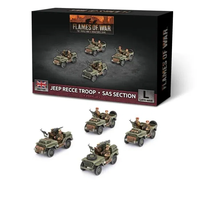 British Jeep Recce Troop - SAS Section - Late-War - Brand New - Flames