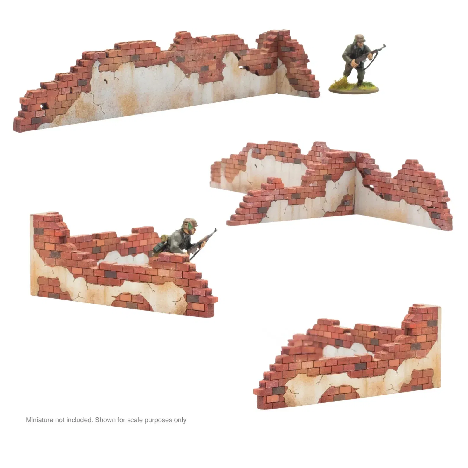 Destroyed Building Wall Pack Terrain - MDF Terrain - Bolt Action - Bra