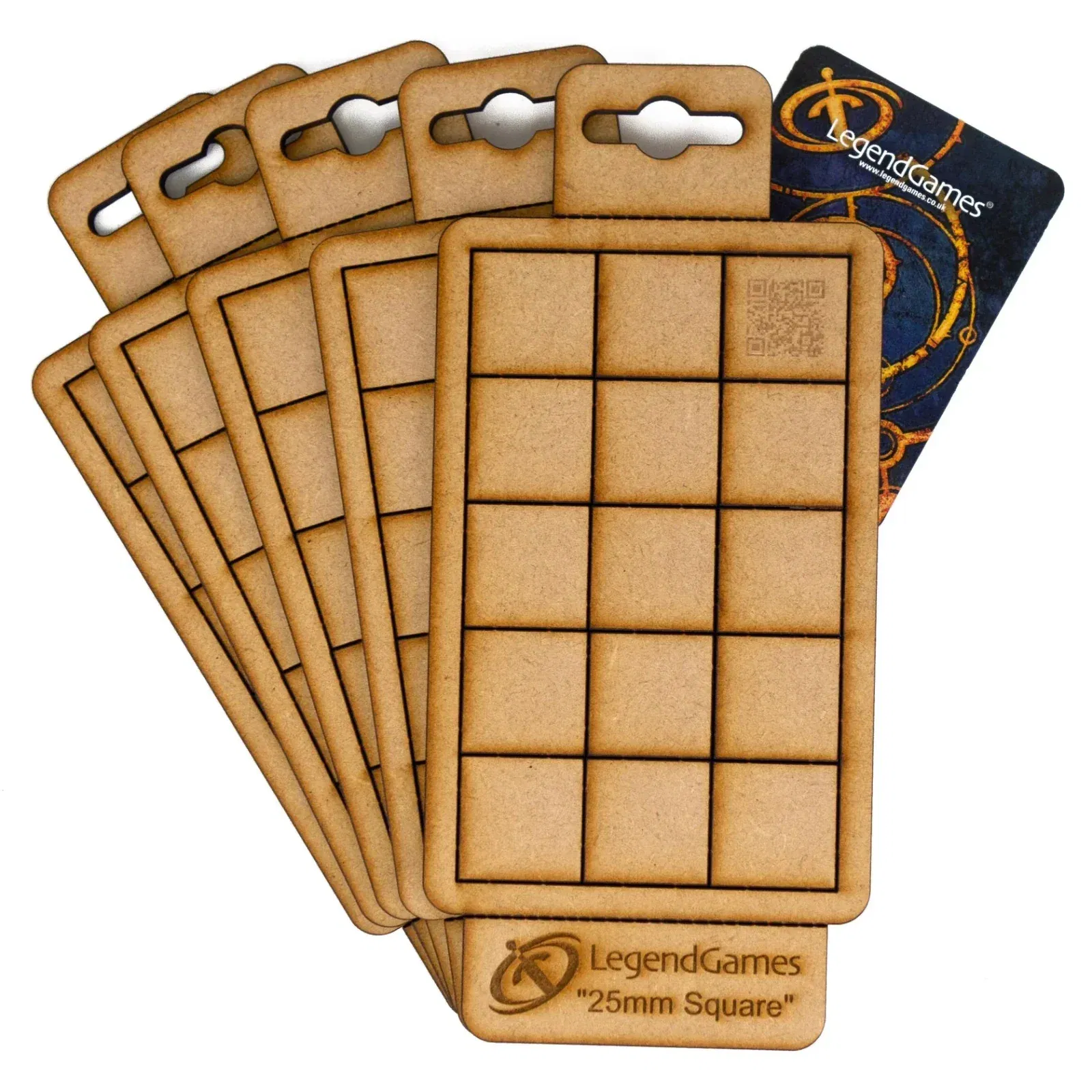 MDF 25mm Square Bases x 15 & Movement Trays x5 - MDF Bases Legend Game