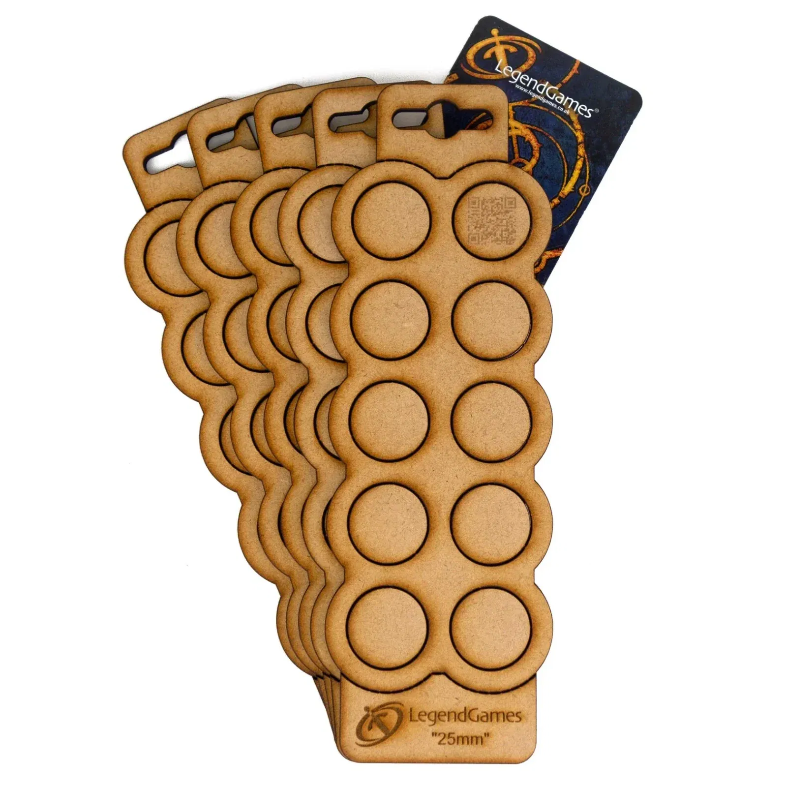 MDF 25mm Round Bases x 10 & Movement Trays x5 - MDF Bases Legend Games