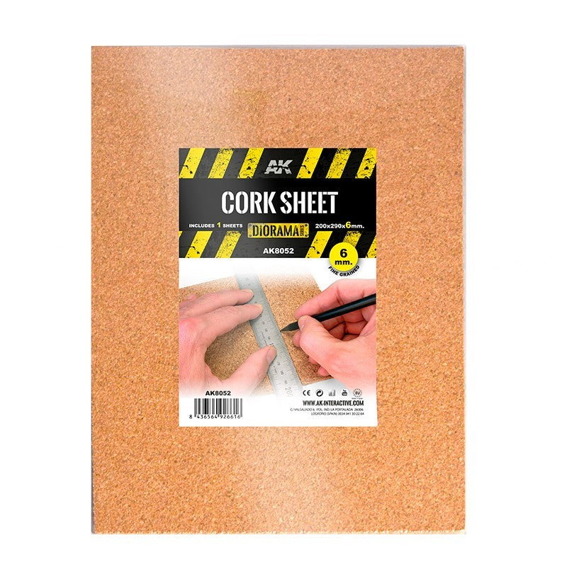 Cork Sheet 200x290x6mm - Hobby Accessories - AK Interactive - Brand Ne