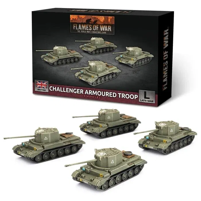 British Challenger Armoured Troop - Late-War - Brand New - Flames of W