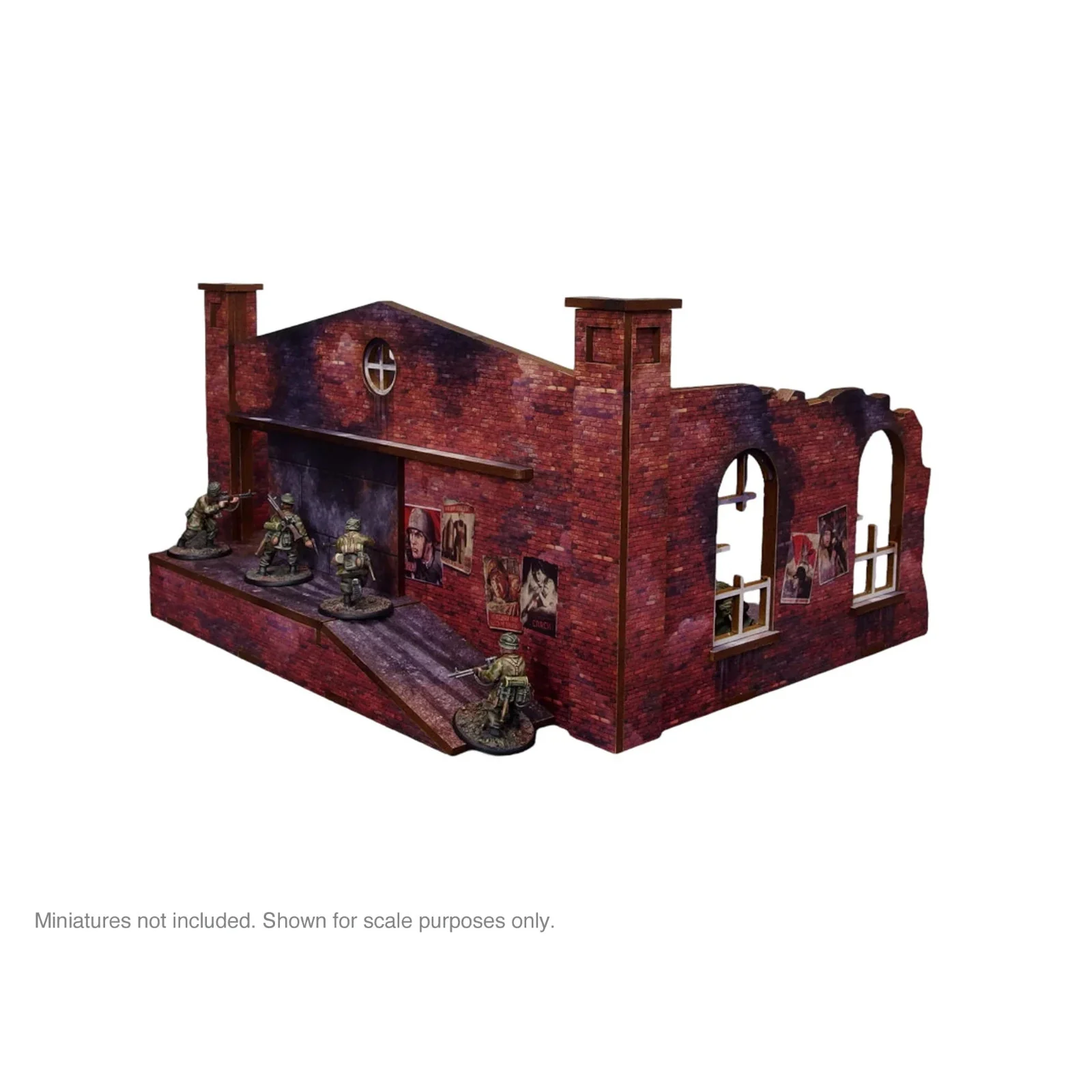 WW2 Stalingrad Factory Back - Pre Painted MDF Scenery - Micro Art Stud