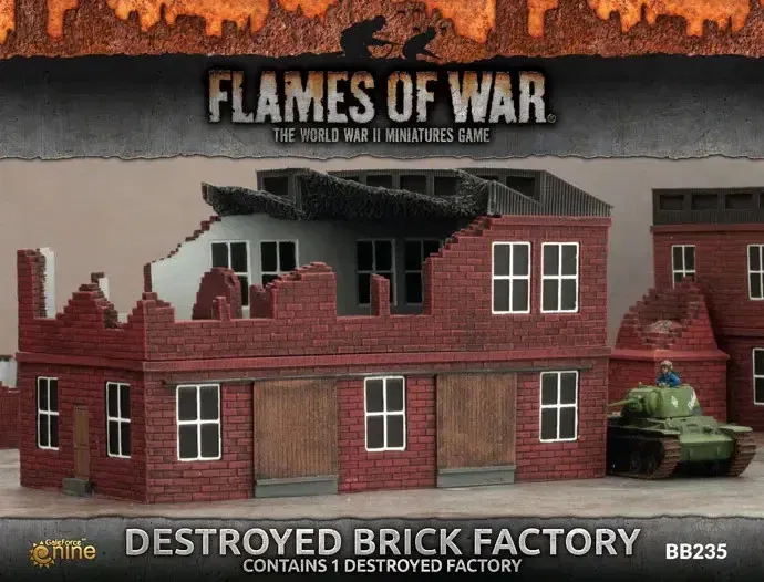 European: Destroyed Brick Factory - Painted 15mm Scale Flames of War -
