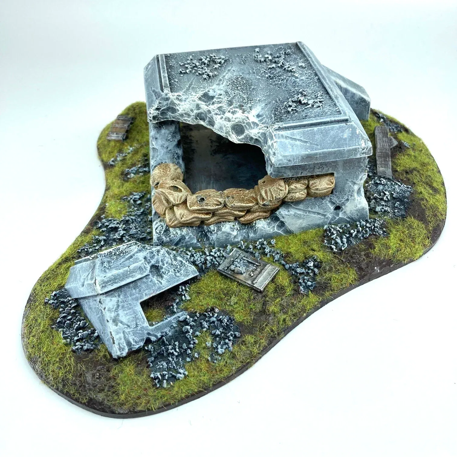 Concrete Bunker Terrain Defensive Position Scenery Painted - Removable