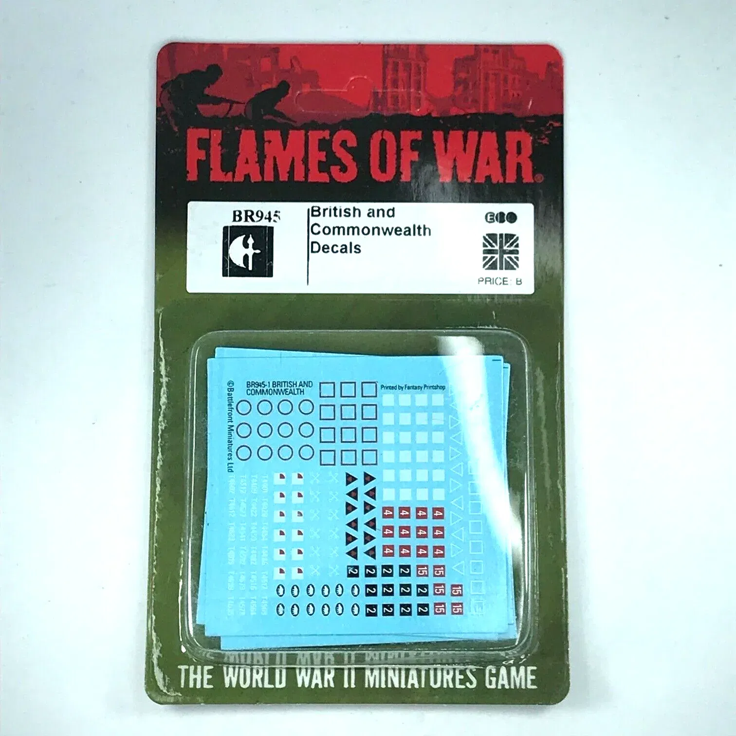 Metal British and Commonwealth Decals Transfers Blister - Flames of Wa
