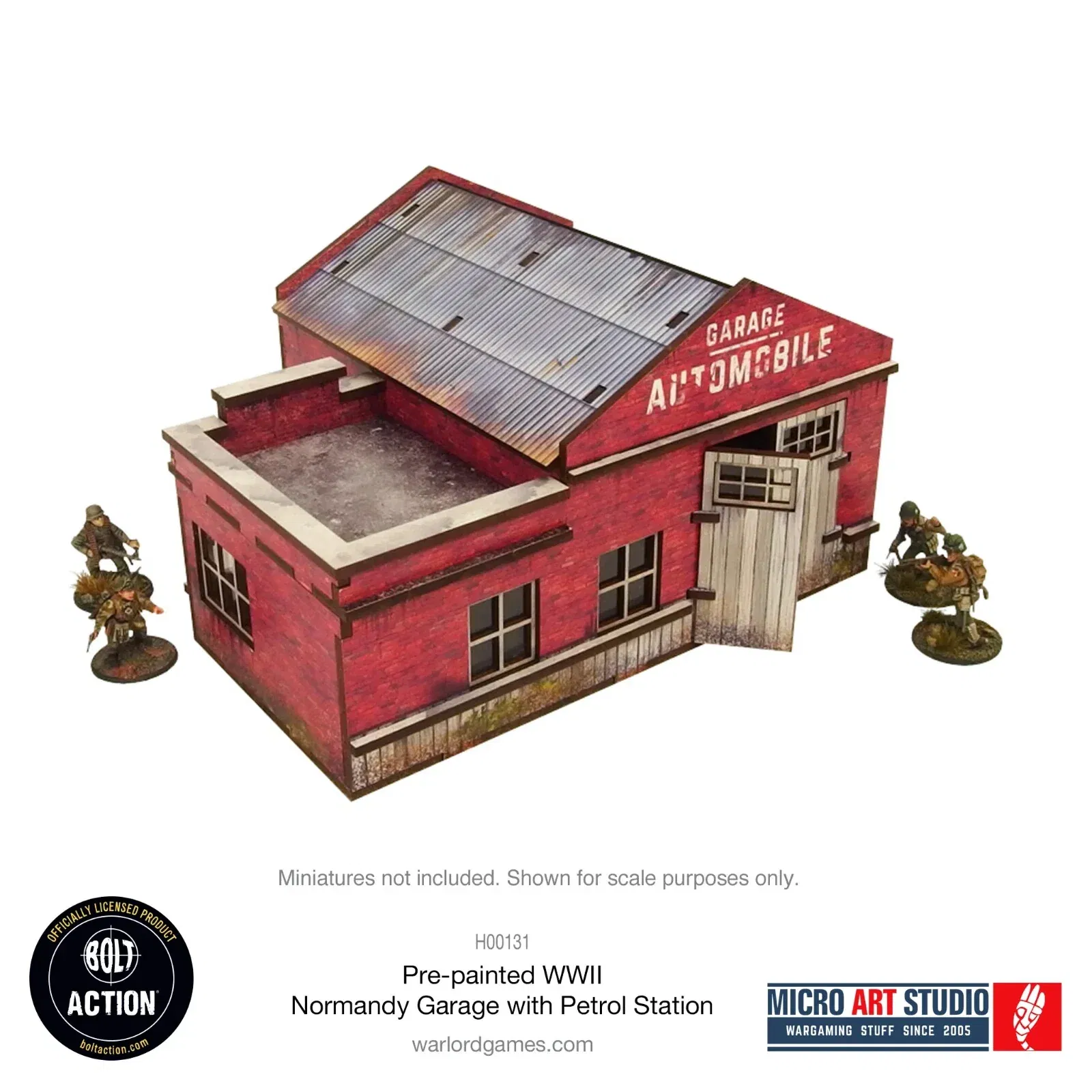 WW2 Normandy Garage - Pre Painted MDF Scenery - Bolt Action Micro Art 