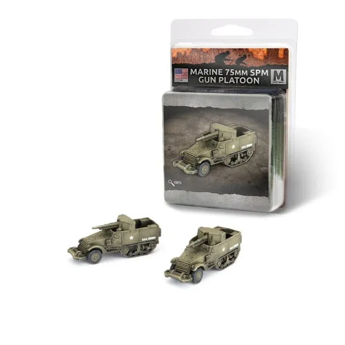 American Marine 75mm SPM Gun Platform - Mid-War - Brand New - Flames o