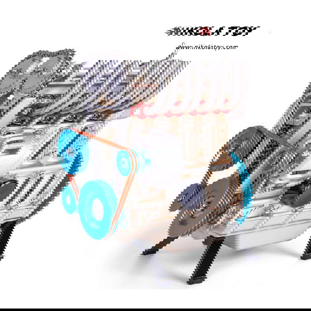 NikolaToy™ TECHING L4 Car Engine Model Full Metal Assembling Four-cyli