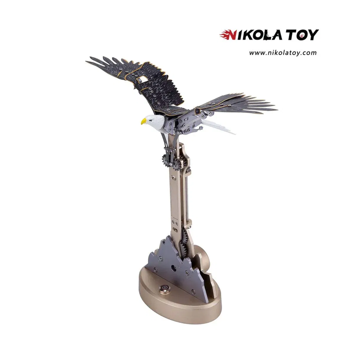 NIKOLATOY® TECHING Kinetic Bald Eagle Sculptures Kits with Flapping Wi