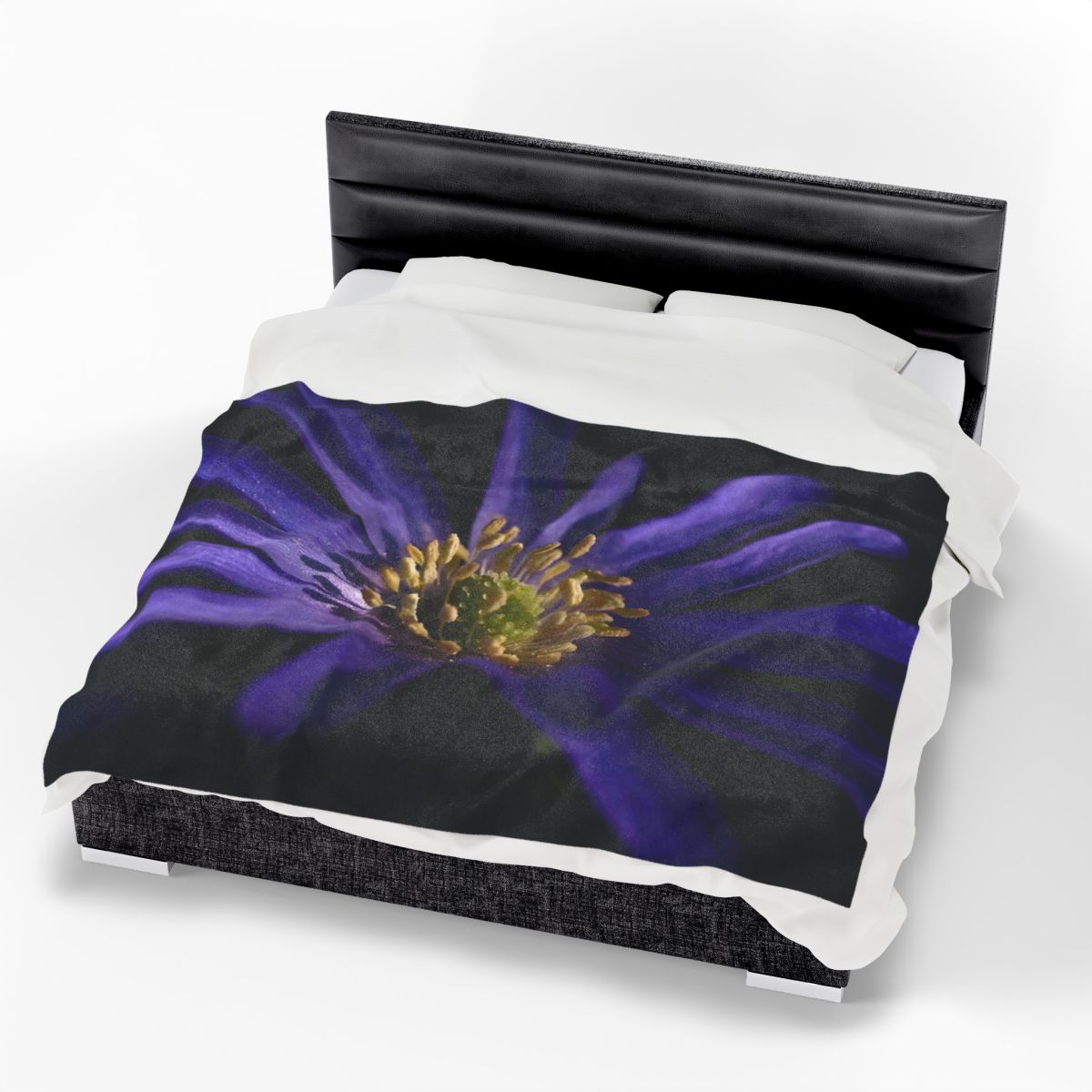 Floral Throw Blanket featuring Purple Anemone