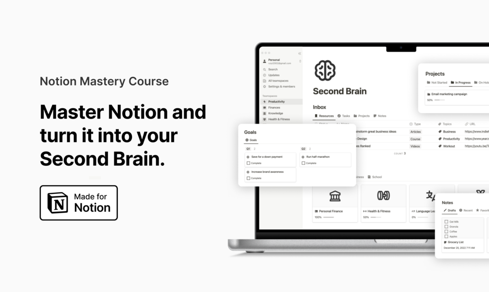 Notion Mastery Course