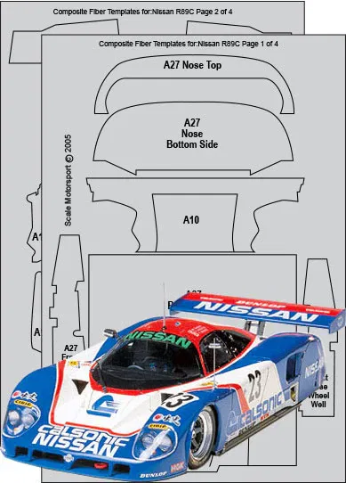 Nissan R89C Carbon Fiber Template Set SKU #7014